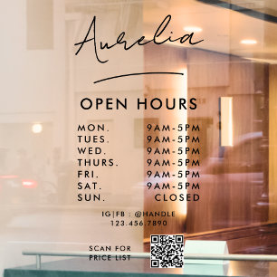 Business Opening Hours Signature Logo QR Code