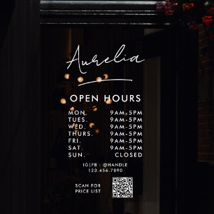 Business Opening Hours Signature Logo QR Code