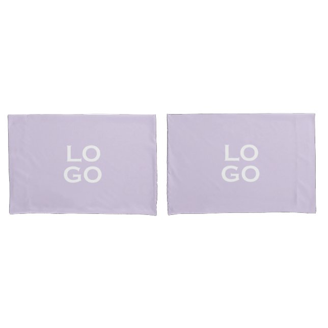 Business or Company Custom Logo on Lavender Pillowcase (Front-Set)