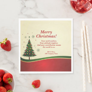 Business or Group Name Message Christmas Party Napkin