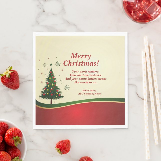 Business or Group Name Message Christmas Party  Napkin (Insitu)