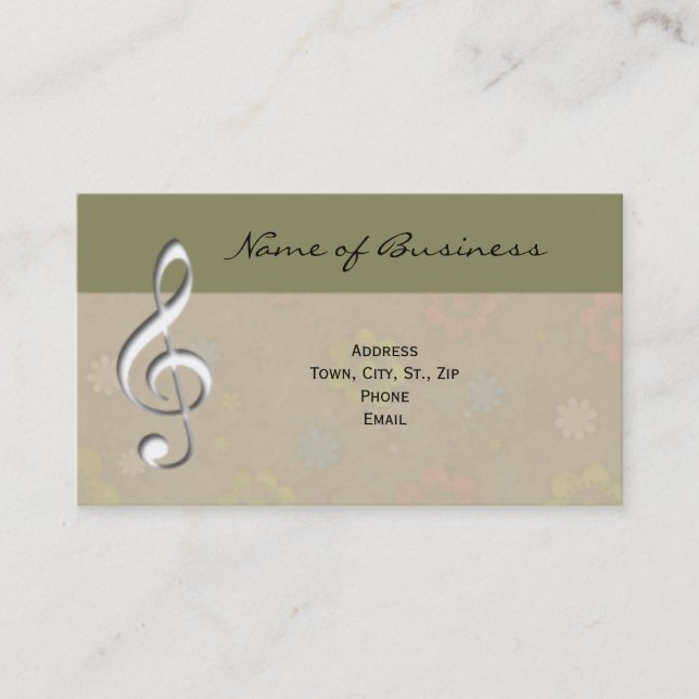 Business or Personal Music Card (Front)