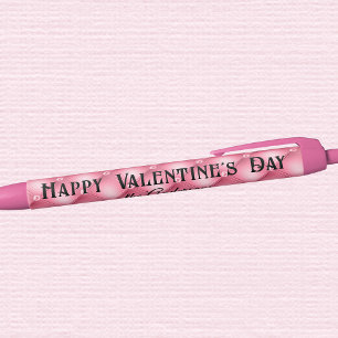 Business or Personal Name Tufted Pink Black Ink Black Ink Pen