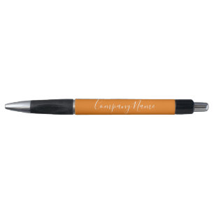 Business Orange and White Script Text Company Name