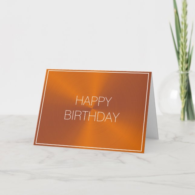 Business Orange Birthday Card (Front)