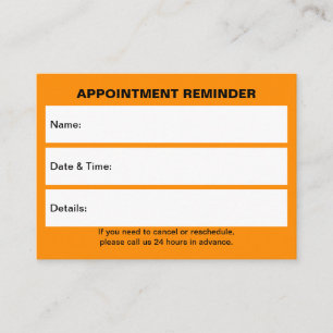 Business Orange Colour Appointment Card