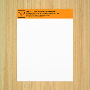 Business Orange Colour Letterhead on Paper Sheet