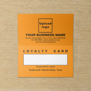 Business Orange Folded Loyalty Card