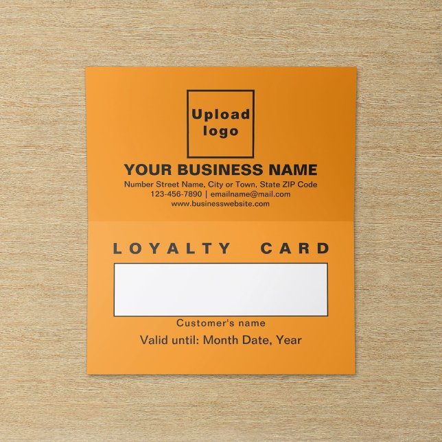 Business Orange Folded Loyalty Card (Business orange color folded loyalty card.)