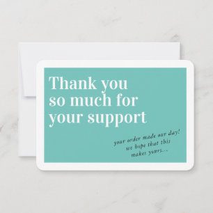 BUSINESS ORDER INSERT chic thank you mint green Card