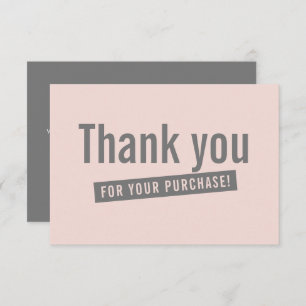 BUSINESS ORDER INSERT modern thank you grey pink