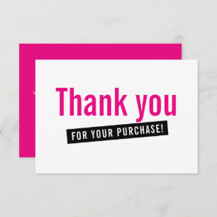 BUSINESS ORDER INSERT modern thank you hot pink