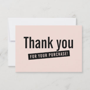 BUSINESS ORDER INSERT modern thank you pink black Card