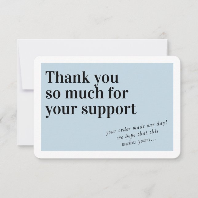 BUSINESS ORDER INSERT trendy thank you pale blue (Front)