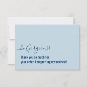 BUSINESS ORDER THANK YOU modern insert pale blue