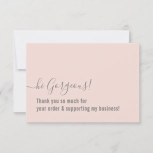 BUSINESS ORDER THANK YOU modern insert pink gray Card