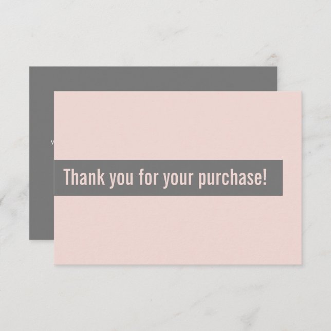 BUSINESS ORDER THANK YOU modern insert pink grey (Front/Back)
