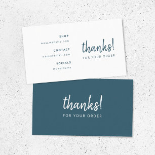 Business Order Thank You Modern Navy Insert Card
