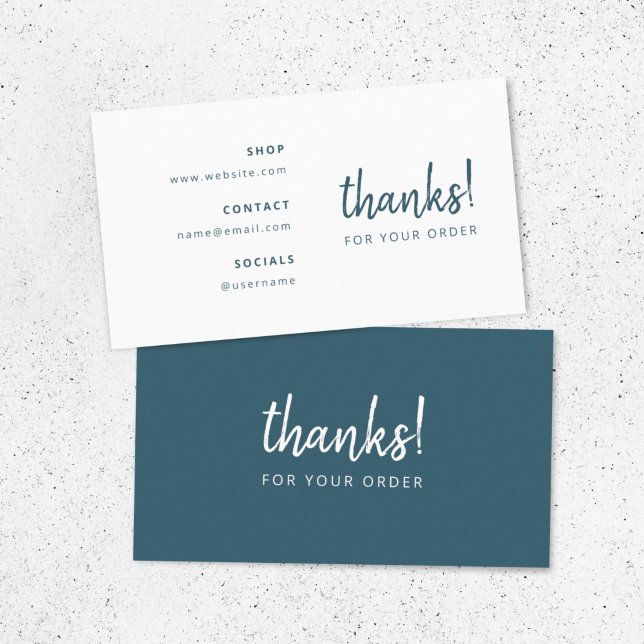 Business Order Thank You | Modern Navy Insert Card (Creator Uploaded)