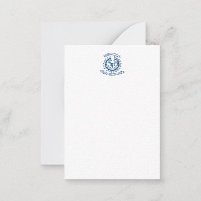 Business Organisation Logo Flat Note Card White (Front)