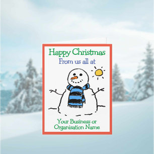 Business Organisation Snowman Company Christmas Card