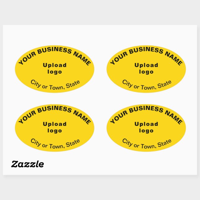 Business Oval Pattern Texts on Yellow Sticker (Sheet)