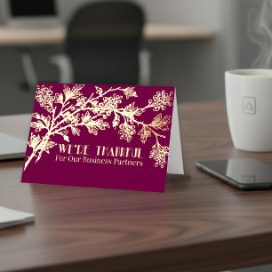 Business Partners Thanksgiving — Thankful For You Foil Holiday Card