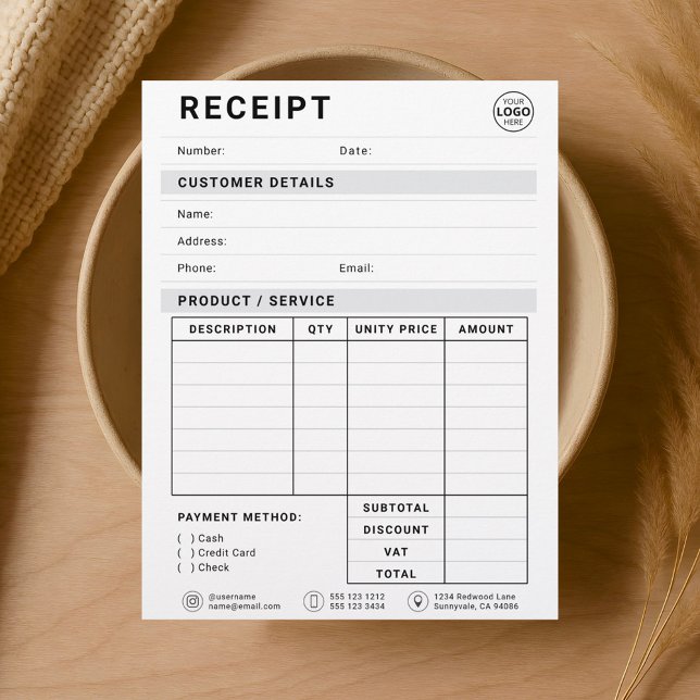 Business Payment Receipt Logo Letterhead (Creator Uploaded)