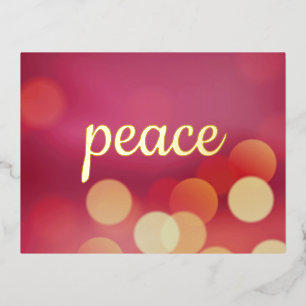 Business Peace Foil Holiday Postcard