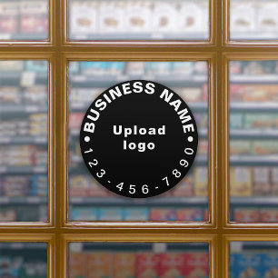 Business Phone Number on Black Large Round Vinyl