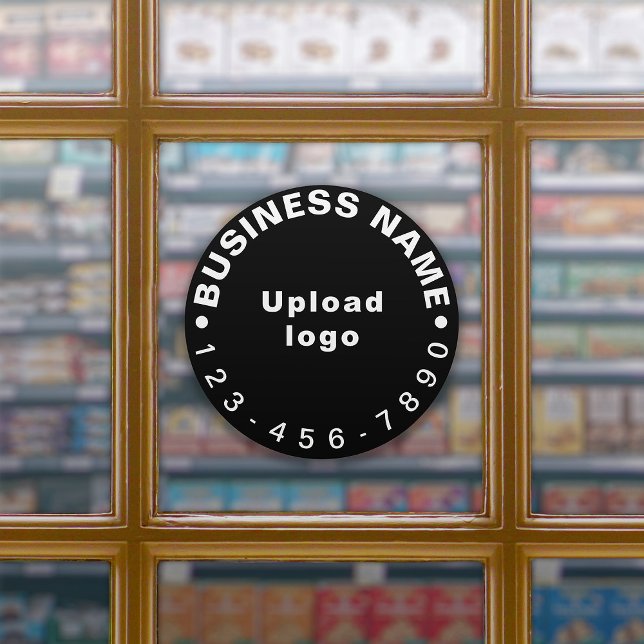 Business Phone Number on Black Large Round Vinyl (Creator Uploaded)