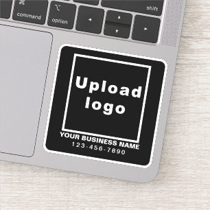 Business Phone Number on Black Square Vinyl