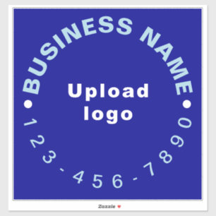 Business Phone Number on Blue Large Square Vinyl