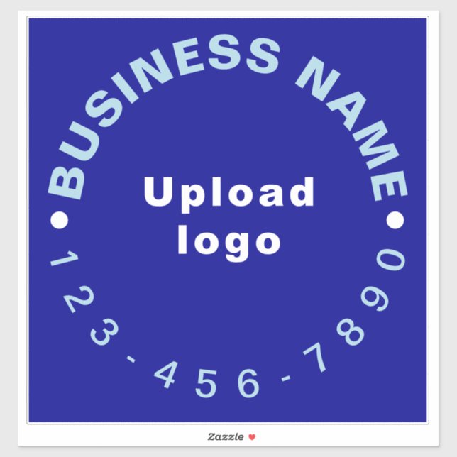 Business Phone Number on Blue Large Square Vinyl (Sheet)
