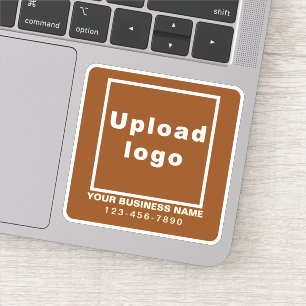 Business Phone Number on Brown Square Vinyl