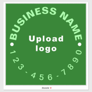 Business Phone Number on Green Large Square Vinyl