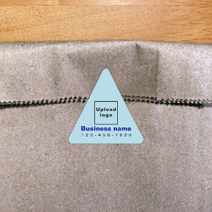 Business Phone Number on Light Blue Triangle Sticker