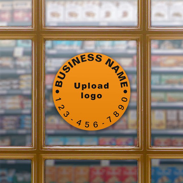 Business Phone Number on Orange Large Round Vinyl (Creator Uploaded)