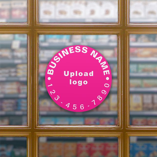 Business Phone Number on Pink Large Round Vinyl (Creator Uploaded)