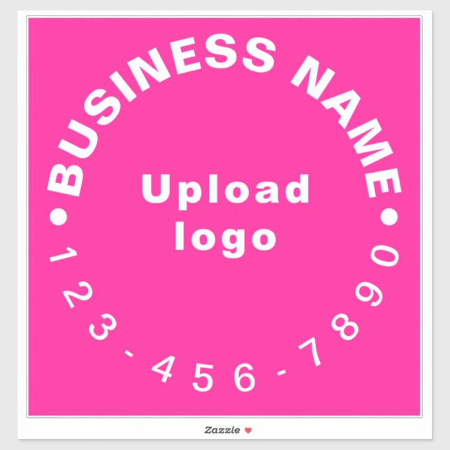 Business Phone Number on Pink Large Square Vinyl (Sheet)