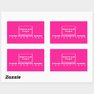 Business Phone Number on Pink Rectangle Sticker
