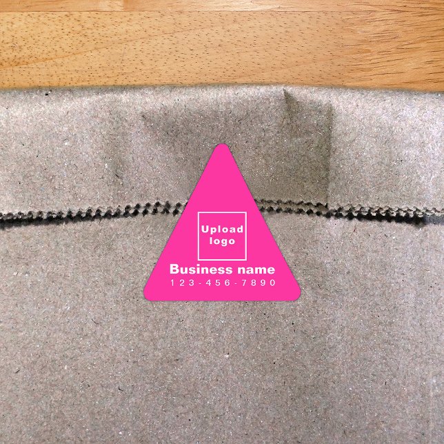 Business Phone Number on Pink Triangle Sticker (Pink triangle sticker with your business name, logo and phone number.)