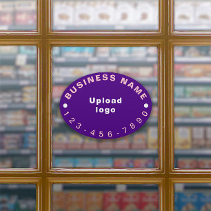 Business Phone Number On Purple Oval Large Vinyl
