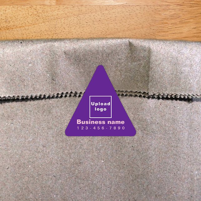Business Phone Number on Purple Triangle Sticker (Purple triangle sticker with your business name, logo and phone number.)