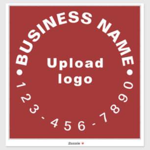 Business Phone Number on Red Large Square Vinyl