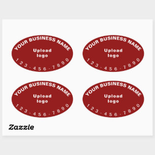 Business Phone Number on Red Oval Shape Sticker