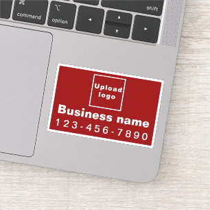 Business Phone Number on Red Rectangle Vinyl