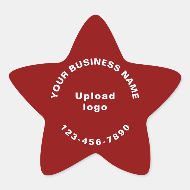 Business Phone Number on Red Star Shape Sticker (Front)