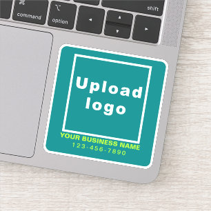 Business Phone Number on Teal Green Square Vinyl