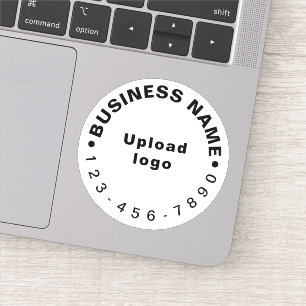 Business Phone Number on White Round Vinyl Sticker